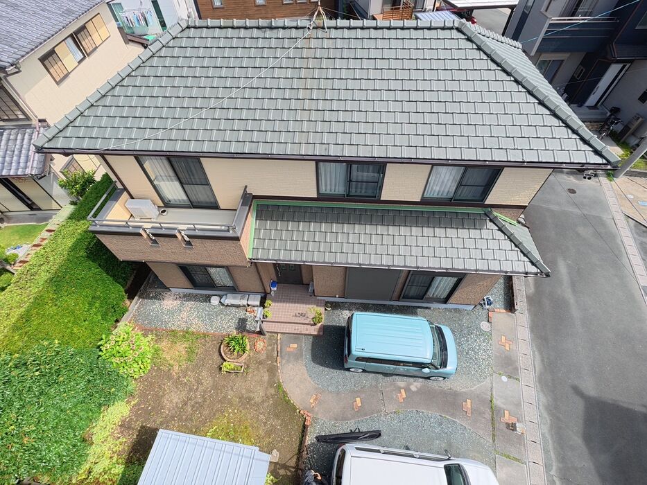 画像11023：浜松市中央区下石田町で外壁塗装（シリコン）・屋根カバー工法（IGスーパーガルテクト）で施工！
