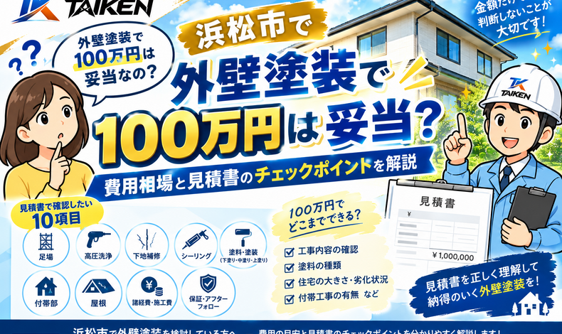 画像11693：【浜松市】外壁塗装で100万円は妥当？費用の相場と見積書で確認すべきポイントを解説