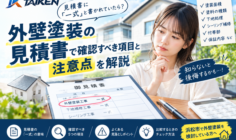 画像11707：【浜松市】外壁塗装の見積書に「一式」と書かれていたら？確認すべき項目と注意点を解説